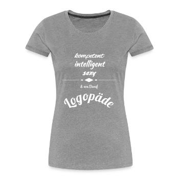 Logopäde - Frauen Premium Bio T-Shirt - Grau meliert - Vorne - Mia (176cm)