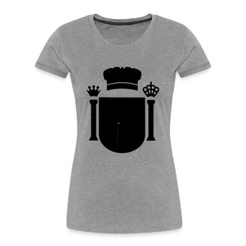 España escudo de armas coat of arms - Frauen Premium Bio T-Shirt - Grau meliert - Vorne - Mia (176cm)