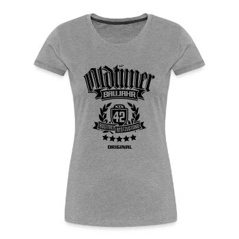 Oldtimer Baujahr 1942 - Frauen Premium Bio T-Shirt - Grau meliert - Vorne - Mia (176cm)