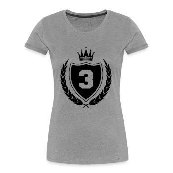 wappen 3 - Frauen Premium Bio T-Shirt - Grau meliert - Vorne - Mia (176cm)