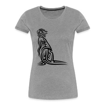 Erdmännchen Tribal Tattoo - Frauen Premium Bio T-Shirt - Grau meliert - Vorne - Mia (176cm)