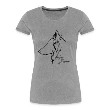 Belgian Tervuren Profile Dog Dog Wilsigns - Women's Premium Organic T-Shirt - heather grey - Front - Mia (176cm)
