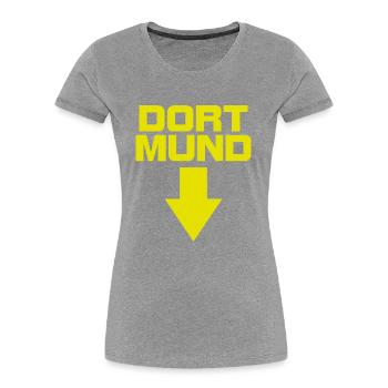 dortmund - Frauen Premium Bio T-Shirt - Grau meliert - Vorne - Mia (176cm)