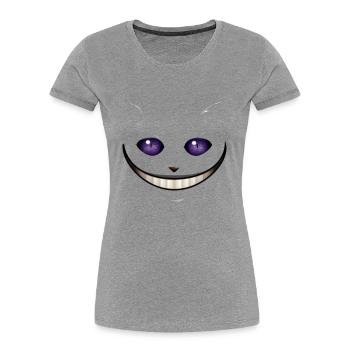 Cheshire Katze - Frauen Premium Bio T-Shirt - Grau meliert - Vorne - Mia (176cm)