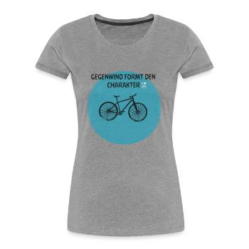 Fahrrad 2 - Frauen Premium Bio T-Shirt - Grau meliert - Vorne - Mia (176cm)