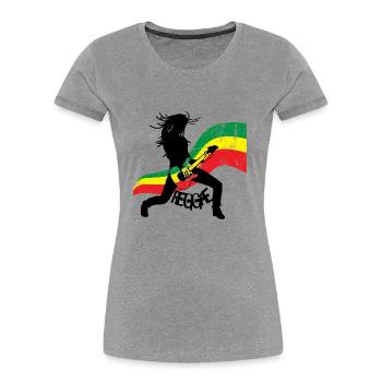 Reggae eu - Women's Premium Organic T-Shirt - heather grey - Front - Mia (176cm)