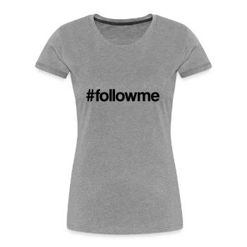 followme design - Frauen Premium Bio T-Shirt - Grau meliert - Vorne - Mia (176cm)