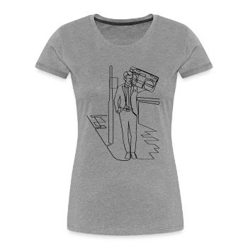Suitwoofer - Women's Premium Organic T-Shirt - heather grey - Front - Mia (176cm)