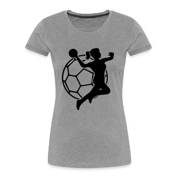 handball woman - Frauen Premium Bio T-Shirt - Grau meliert - Vorne - Mia (176cm)