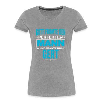 Gert Name Design - Frauen Premium Bio T-Shirt - Grau meliert - Vorne - Mia (176cm)