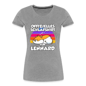 Offizielles Schlafshirt Von Lennard - Frauen Premium Bio T-Shirt - Grau meliert - Vorne - Mia (176cm)