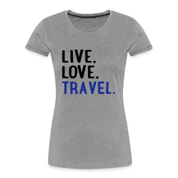Voyage - T-shirt bio Premium Femme - gris chiné - Devant - Mia (176cm)