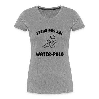 J’peux pas j’ai waterpolo - T-shirt bio Premium Femme - gris chiné - Devant - Mia (176cm)