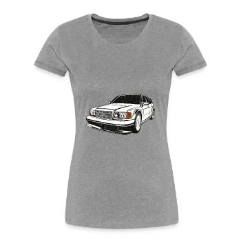 W201 190E silhouette - Women's Premium Organic T-Shirt - heather grey - Front - Mia (176cm)