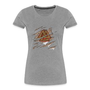 Vikings Odin's sign - Women's Premium Organic T-Shirt - heather grey - Front - Mia (176cm)