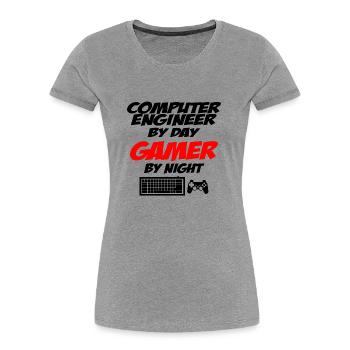 Computer Engineer - Frauen Premium Bio T-Shirt - Grau meliert - Vorne - Mia (176cm)