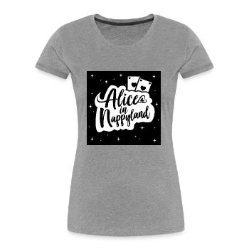 Alice in Nappyland 1 - Frauen Premium Bio T-Shirt - Grau meliert - Vorne - Mia (176cm)
