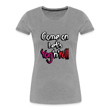 Yoga hobby meditation gift sports body stretching - Women's Premium Organic T-Shirt - heather grey - Front - Mia (176cm)