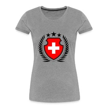 Switzerland - Women's Premium Organic T-Shirt - heather grey - Front - Mia (176cm)
