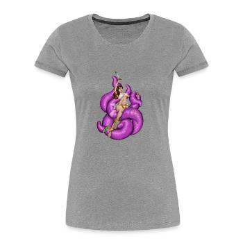 Tentacles! - Women's Premium Organic T-Shirt - heather grey - Front - Mia (176cm)
