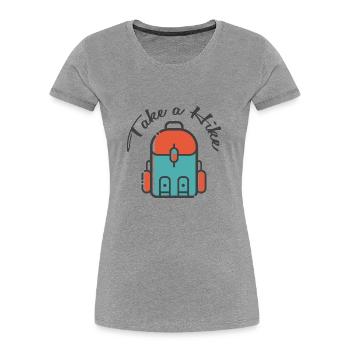 take a hike - Frauen Premium Bio T-Shirt - Grau meliert - Vorne - Mia (176cm)