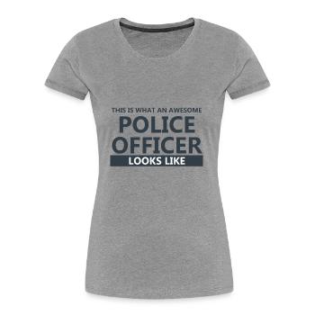 Policeman Officer Gift Police Police Officer - Women's Premium Organic T-Shirt - heather grey - Front - Mia (176cm)