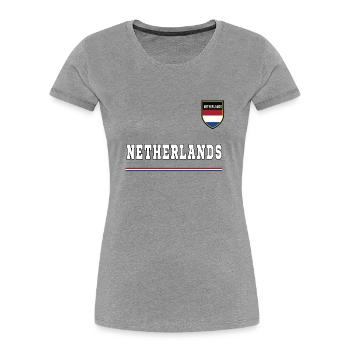 Pays-Bas Pays-Bas Hollande Drapeau néerlandais Drapeau - T-shirt bio Premium Femme - gris chiné - Devant - Mia (176cm)
