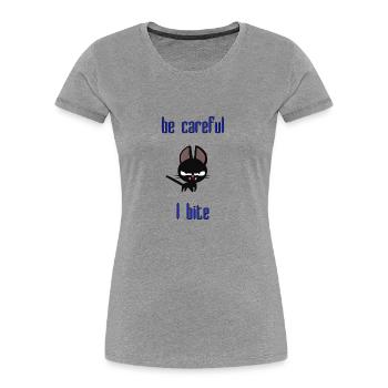 angry cat angry cat pet gift idea - Women's Premium Organic T-Shirt - heather grey - Front - Mia (176cm)