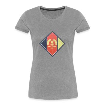 GDR rotted signboard gift idea - Women's Premium Organic T-Shirt - heather grey - Front - Mia (176cm)