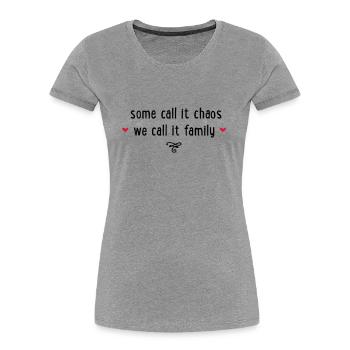FAMILY - Frauen Premium Bio T-Shirt - Grau meliert - Vorne - Mia (176cm)