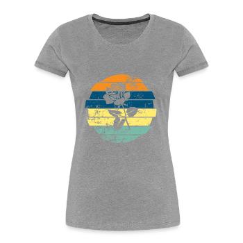 Rose - Frauen Premium Bio T-Shirt - Grau meliert - Vorne - Mia (176cm)