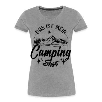 Das ist mein Campingshirt schwarz - Frauen Premium Bio T-Shirt - Grau meliert - Vorne - Mia (176cm)