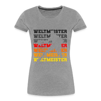 Deutschland Basketball Weltmeister 2023 Fan Shirt - Frauen Premium Bio T-Shirt - Grau meliert - Vorne - Mia (176cm)