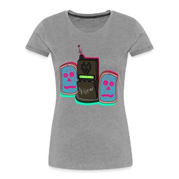 NOS4LINE - T-shirt bio Premium Femme - gris chiné - Devant - Mia (176cm)