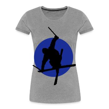Ski freestyle icon - Women's Premium Organic T-Shirt - heather grey - Front - Mia (176cm)