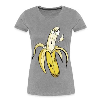 Toute la bande dessinée de banane - fruit - T-shirt bio Premium Femme - gris chiné - Devant - Mia (176cm)
