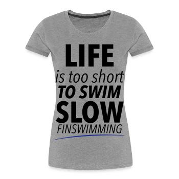 Fine swimming - Women's Premium Organic T-Shirt - heather grey - Front - Mia (176cm)
