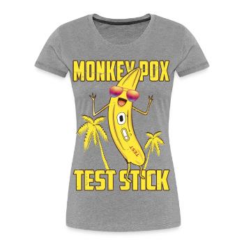 Bâtonnets de test de variole du singe - T-shirt bio Premium Femme - gris chiné - Devant - Mia (176cm)