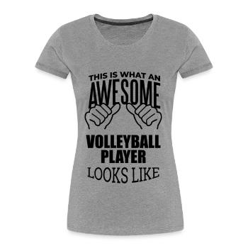 Volleyball - Women's Premium Organic T-Shirt - heather grey - Front - Mia (176cm)