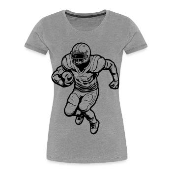 Footballspieler - Frauen Premium Bio T-Shirt - Grau meliert - Vorne - Mia (176cm)