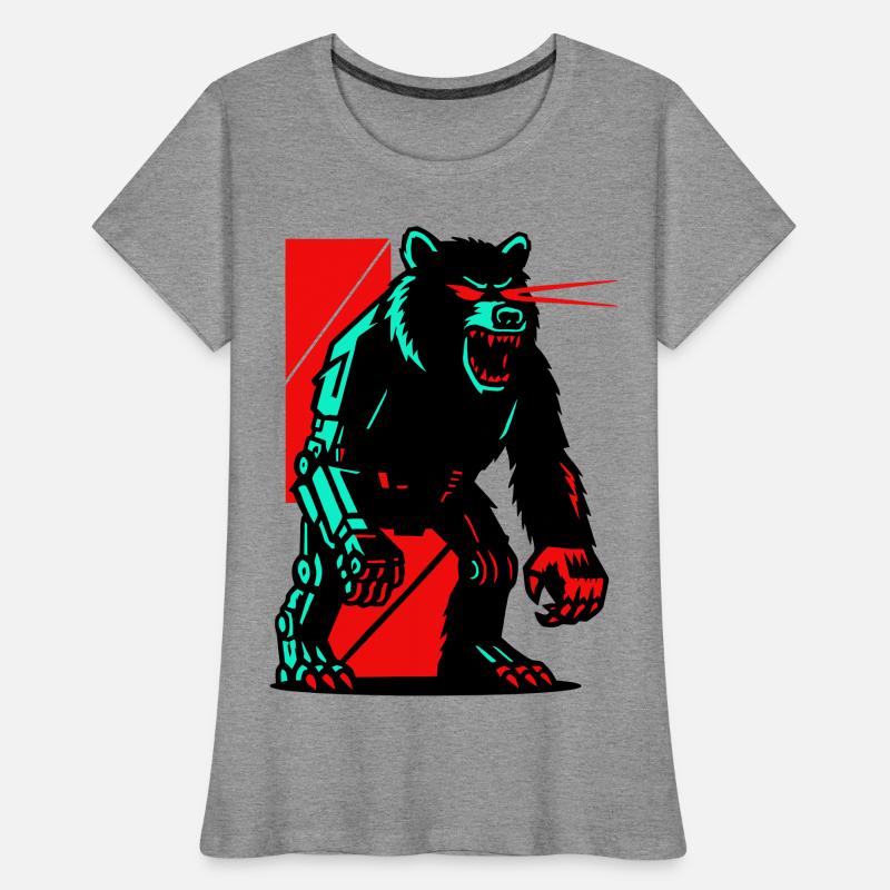 Mecha Techno Ours T-shirt bio Premium Femme