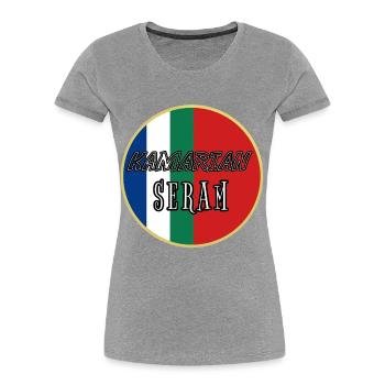 Kamarian Seram Emblem - Women's Premium Organic T-Shirt - heather grey - Front - Mia (176cm)
