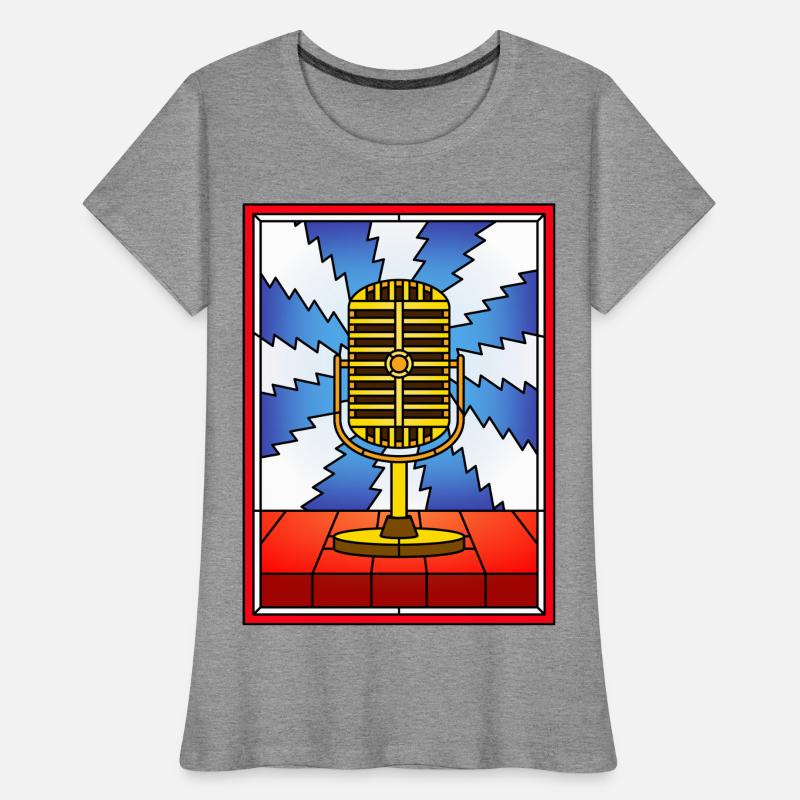 Conception rétro de vitrail micro T-shirt bio Premium Femme
