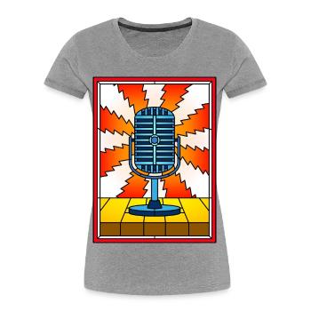 Vintage-Buntglas-Mikrofon - Frauen Premium Bio T-Shirt - Grau meliert - Vorne - Mia (176cm)