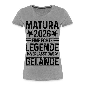 Matura 2026 A legend leaves the site - Women's Premium Organic T-Shirt - heather grey - Front - Mia (176cm)