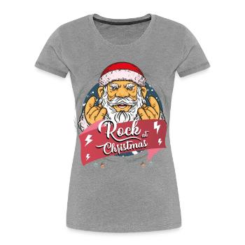 Rock for Christmas - Women's Premium Organic T-Shirt - heather grey - Front - Mia (176cm)
