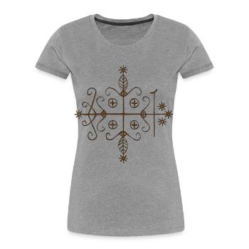 Voodoo - Papa Legba Veve - Women's Premium Organic T-Shirt - heather grey - Front - Mia (176cm)