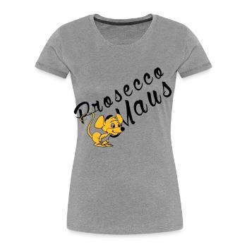 Prosecco Maus - Frauen Premium Bio T-Shirt - Grau meliert - Vorne - Mia (176cm)