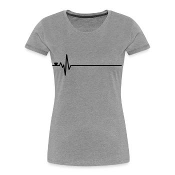 Herzschlag Ich liebe dich Linie Puls Arzt - Frauen Premium Bio T-Shirt - Grau meliert - Vorne - Mia (176cm)