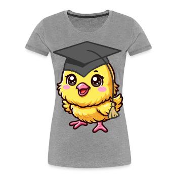 Küken Student studieren Einschulung Kinder - Frauen Premium Bio T-Shirt - Grau meliert - Vorne - Mia (176cm)